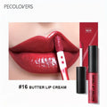 Lápiz labial líquido con crema labial de mantequilla, no pegajoso, hidratante, alto pigmento para maquillaje de labios Sexy rojo desnudo cosmético